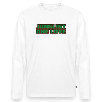 Junglist One Love Drum und Bass DNB Green Remix - Männer Premium Bio Langarmshirt - Weiß - Vorne - Nico (187cm)