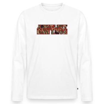 Junglist One Love Drum and Bass DNB Camo Remix - Men's Premium Organic Long Sleeve Shirt - white - Front - Nico (187cm)