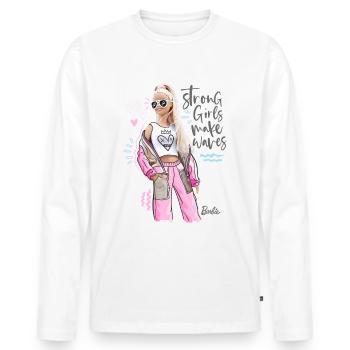 Barbie Strong Girls Make Waves - Männer Premium Bio Langarmshirt - Weiß - Vorne - Nico (187cm)