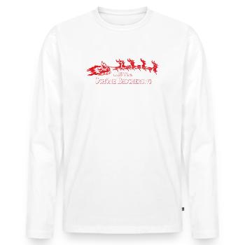 Schöne Bescherung Logo Mit Weihnachtsmann - Männer Premium Bio Langarmshirt - Weiß - Vorne - Nico (187cm)
