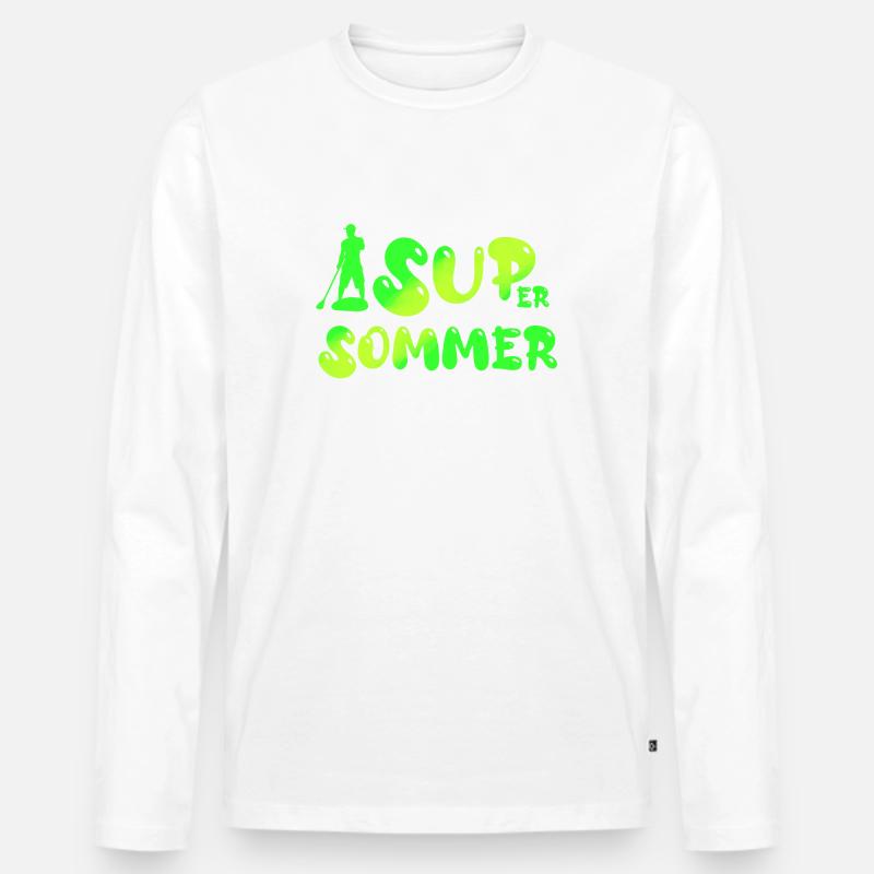 super sommer SUP - Männer Premium Bio Langarmshirt - Weiß