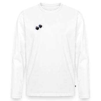 Haltère / Polygone de poids - T-shirt manches longues Premium bio Homme - blanc - Devant - Nico (187cm)