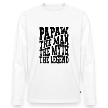 Papa Vater Opa Geschenkidee Papaw Spruch Retro - Männer Premium Bio Langarmshirt - Weiß - Vorne - Nico (187cm)