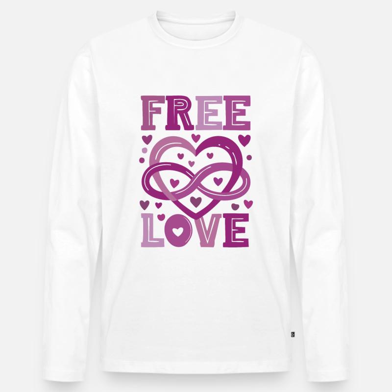 Polyamorie Symbol - Pink - Männer Premium Bio Langarmshirt - Weiß