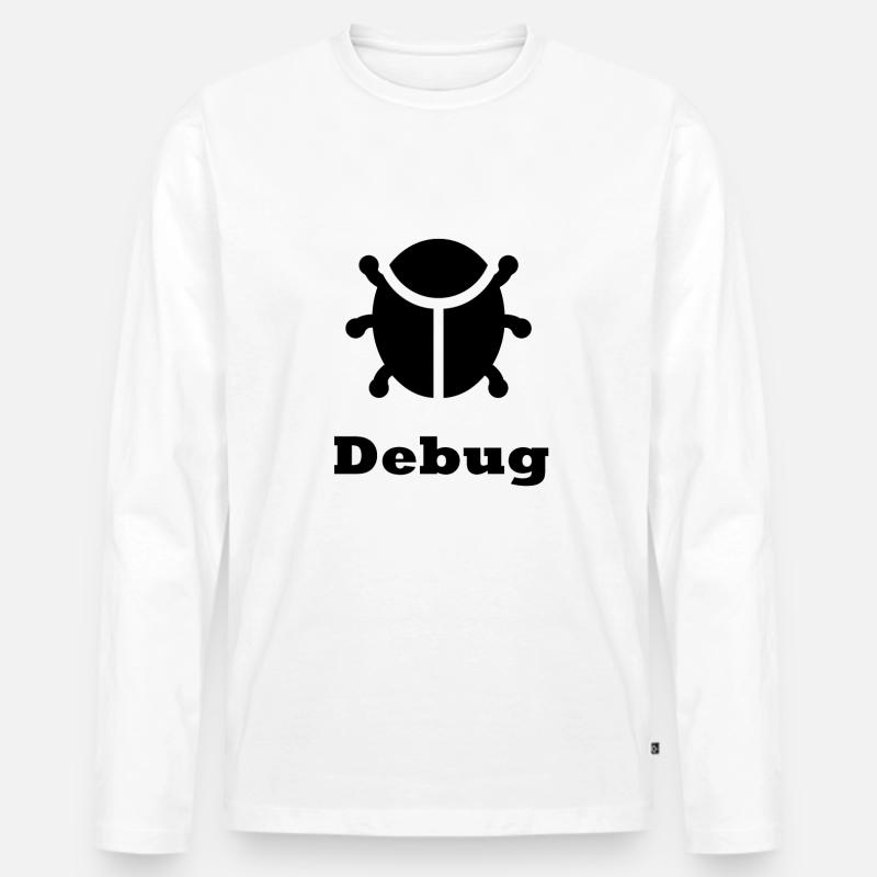 Debug - Männer Premium Bio Langarmshirt - Weiß