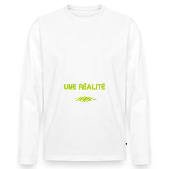 FAIS DE TA VIE UN RÊVE ET D´UN RÊVE UNE RÉALITÉ - T-shirt manches longues Premium bio Homme - blanc - Devant - Nico (187cm)