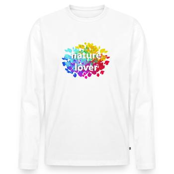 nature lover - Männer Premium Bio Langarmshirt - Weiß - Vorne - Nico (187cm)