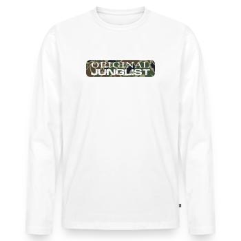 Original Junglist Drum and Bass DnB 90s Camo Remix - Men's Premium Organic Long Sleeve Shirt - white - Front - Nico (187cm)