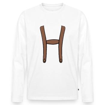 My Lederhosen Is In The Wash - Männer Premium Bio Langarmshirt - Weiß - Vorne - Nico (187cm)