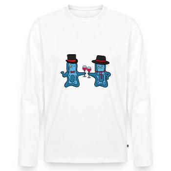 Culture Bacteria Biologie - Männer Premium Bio Langarmshirt - Weiß - Vorne - Nico (187cm)
