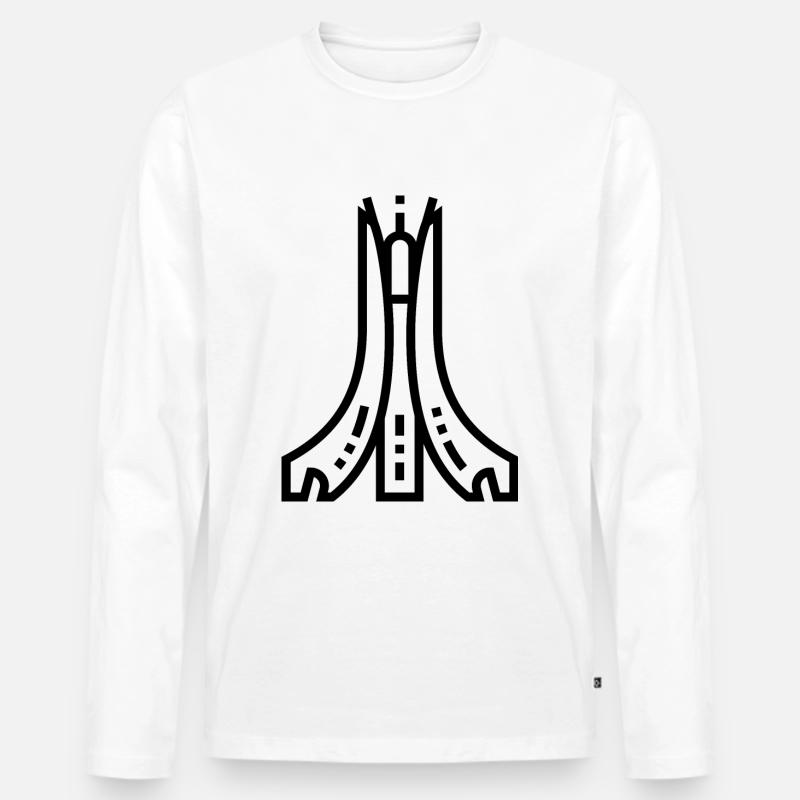 Algerisches Denkmal - Männer Premium Bio Langarmshirt - Weiß
