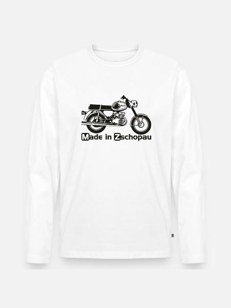 MZ TS250 Zschopau - Männer Premium Bio Langarmshirt - Weiß