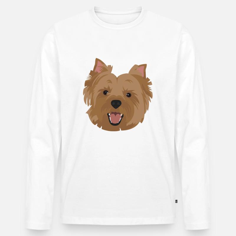 Yorkshire - Männer Premium Bio Langarmshirt - Weiß