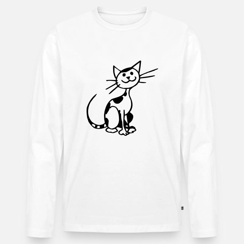 Chat - Männer Premium Bio Langarmshirt - Weiß