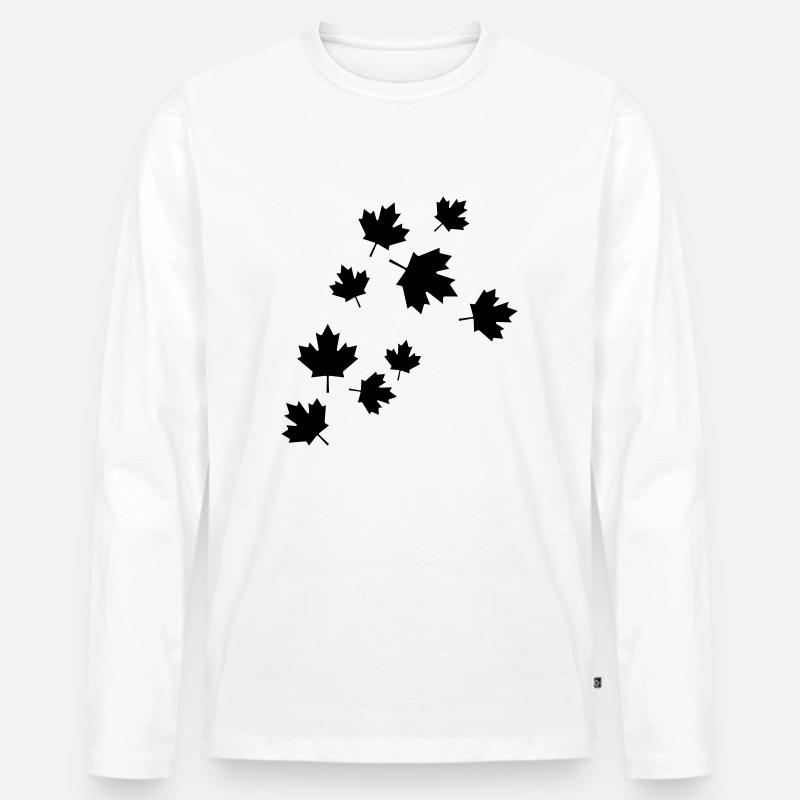 Canada Autumn - Männer Premium Bio Langarmshirt - Weiß