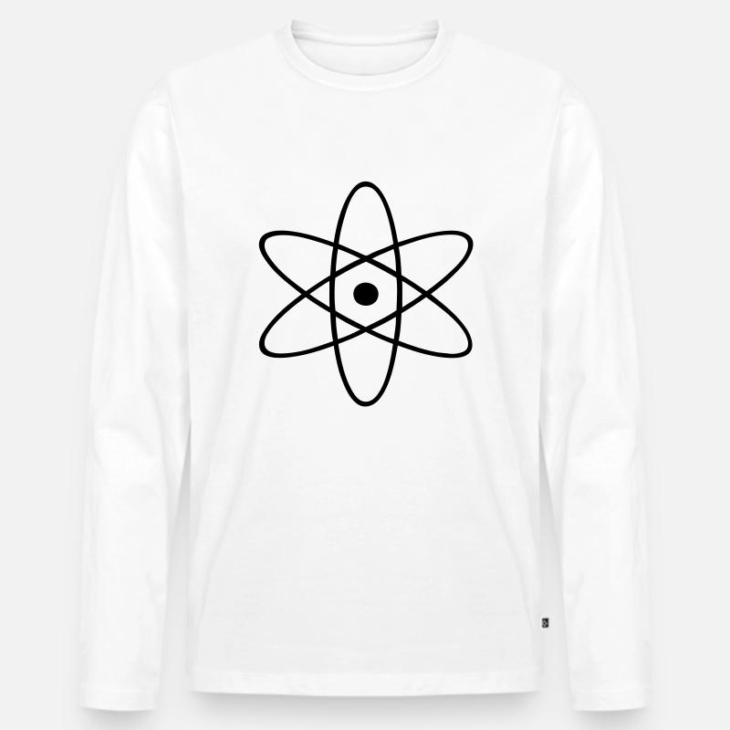 Atom - Timothee Design - Männer Premium Bio Langarmshirt - Weiß