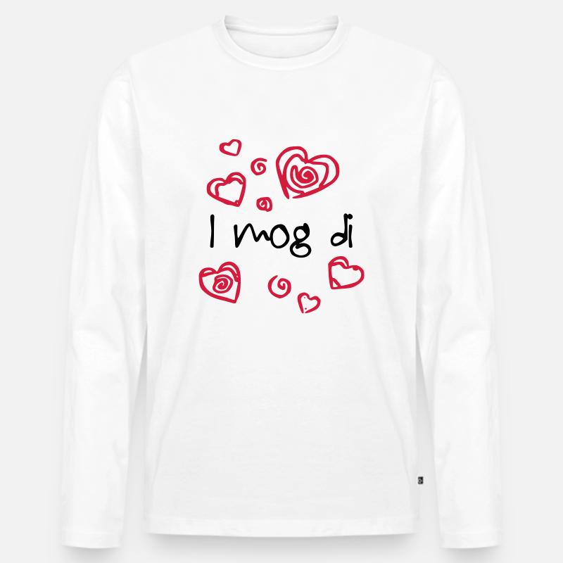 I mog di - Männer Premium Bio Langarmshirt - Weiß