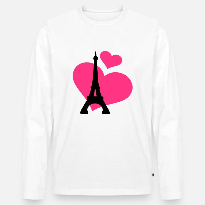 Eiffelturm Paris - Männer Premium Bio Langarmshirt - Weiß