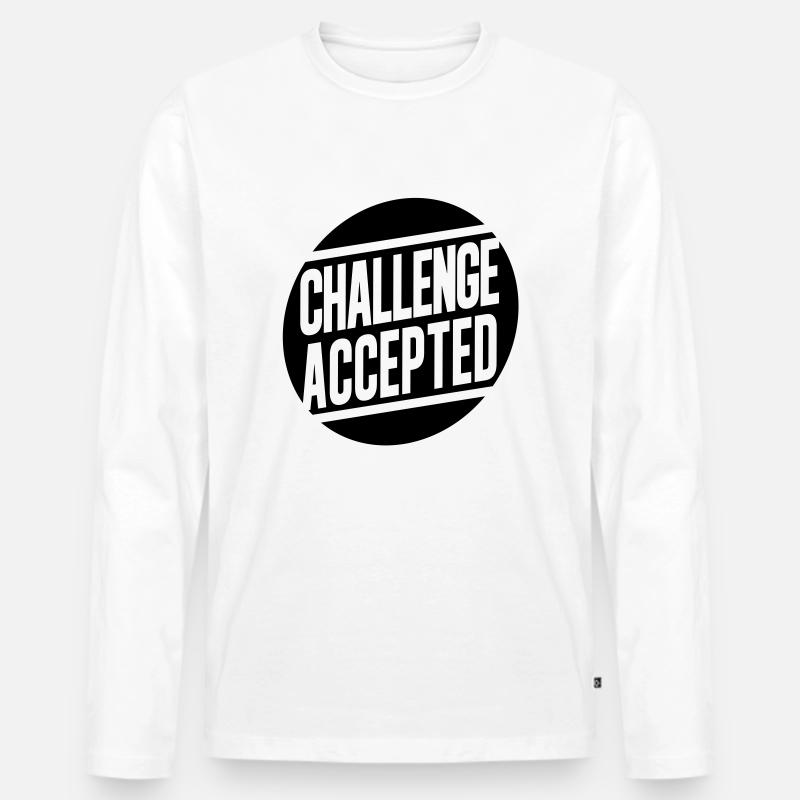Challenge Accepted - Männer Premium Bio Langarmshirt - Weiß