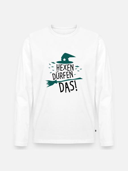 Hexen dürfen das! - Männer Premium Bio Langarmshirt - Weiß