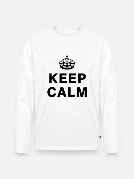 KEEP CALM - Männer Premium Bio Langarmshirt - Weiß