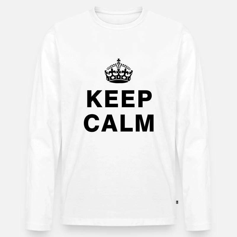 KEEP CALM - Männer Premium Bio Langarmshirt - Weiß