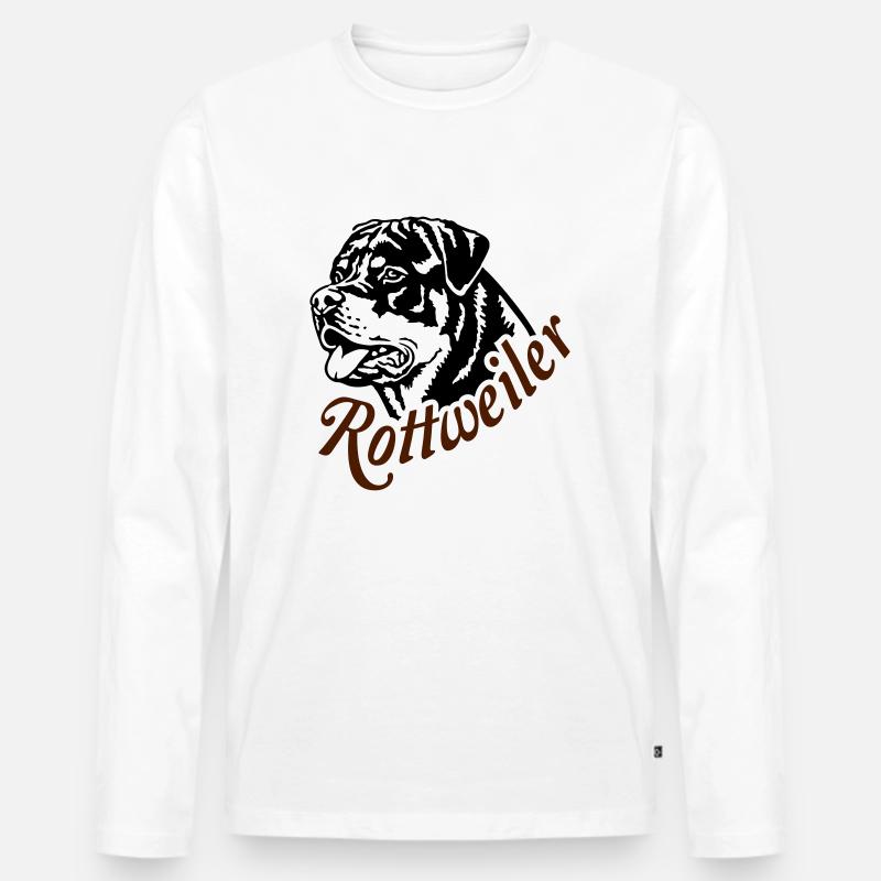 569 Rottweiler Rüde - Männer Premium Bio Langarmshirt - Weiß