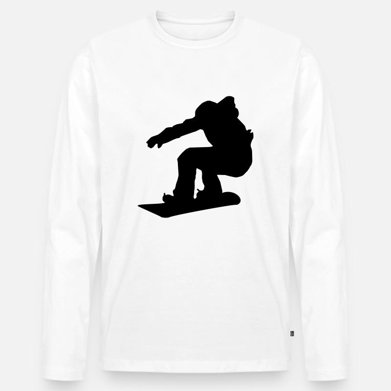 Snowboarder - Männer Premium Bio Langarmshirt - Weiß