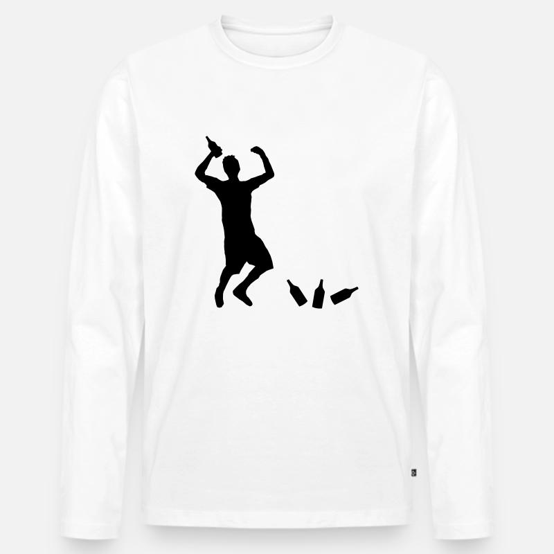 Mann Bierflaschen - Männer Premium Bio Langarmshirt - Weiß