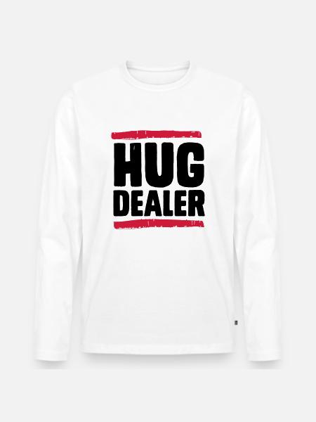 Hug Dealer - Männer Premium Bio Langarmshirt - Weiß