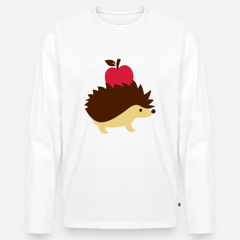 Igel - Männer Premium Bio Langarmshirt - Weiß