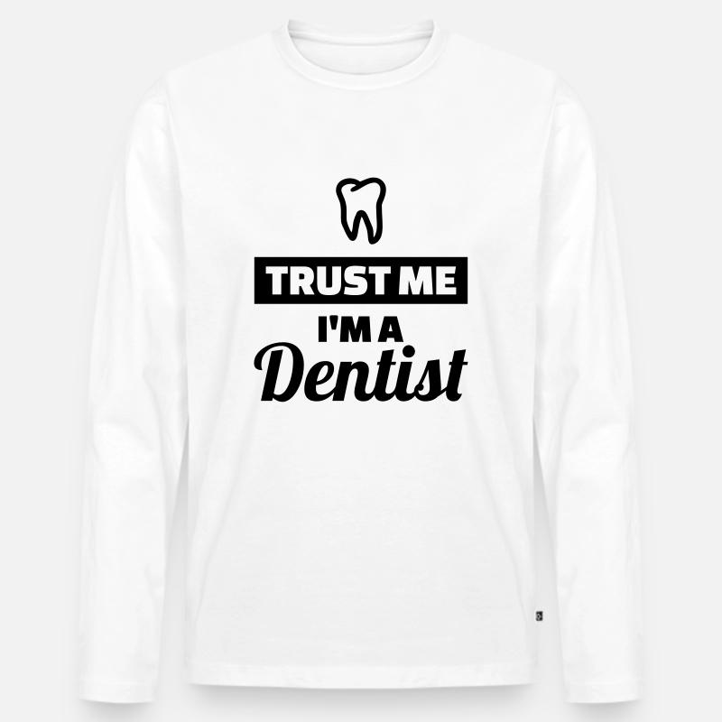 Zahnarzt - Männer Premium Bio Langarmshirt - Weiß