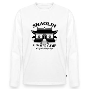 Shaolin Summer Camp - Männer Premium Bio Langarmshirt - Weiß - Vorne - Nico (187cm)