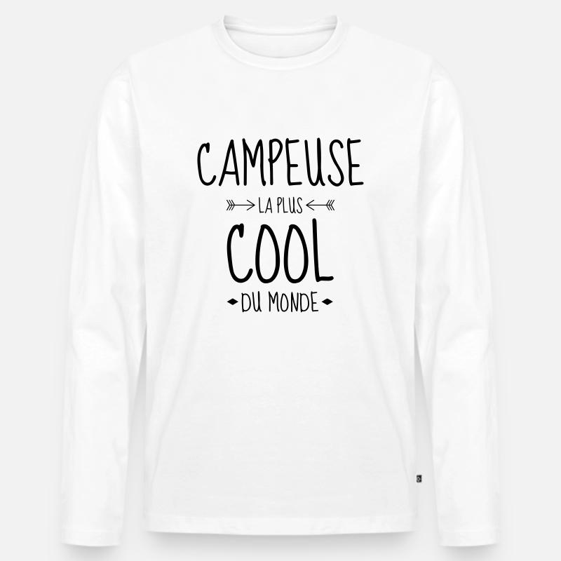 Campingplatz / Camper / Camping / Camp - Männer Premium Bio Langarmshirt - Weiß
