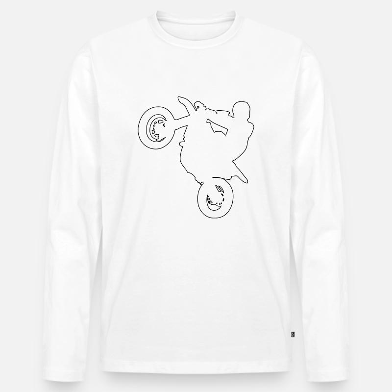 Supermoto - Männer Premium Bio Langarmshirt - Weiß