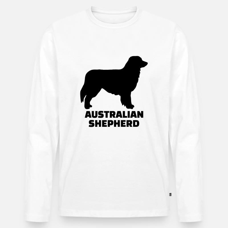 Australian Shepherd - Männer Premium Bio Langarmshirt - Weiß