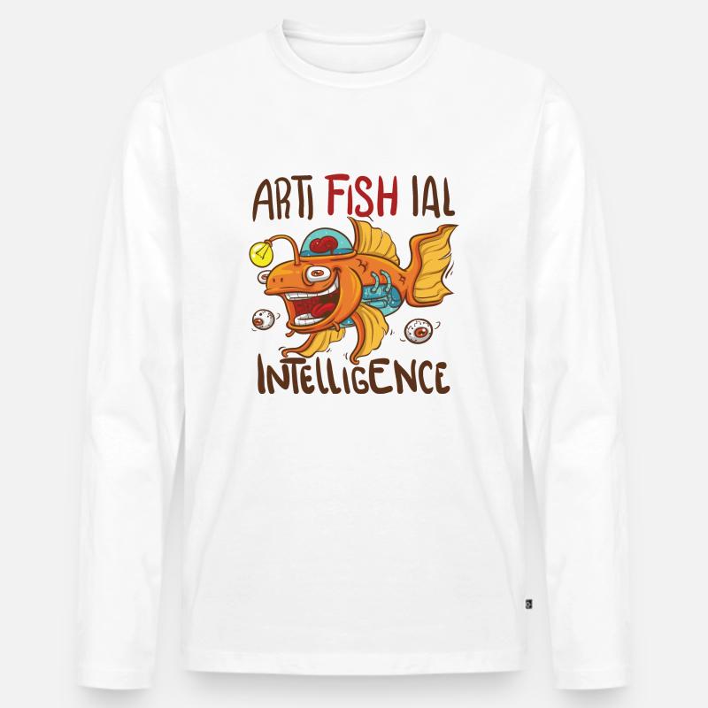 Künstliche Intelligenz - KI | AI - Männer Premium Bio Langarmshirt - Weiß