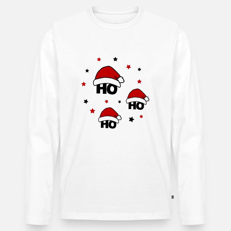 ho ho ho 02 - Männer Premium Bio Langarmshirt - Weiß