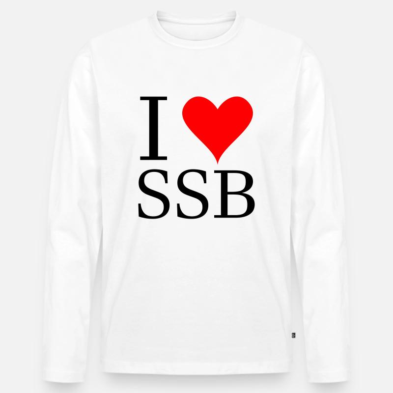Ich liebe ssb - Männer Premium Bio Langarmshirt - Weiß
