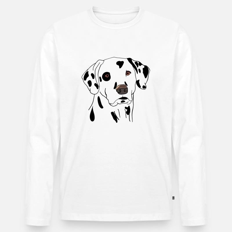 Dalmatiner - Männer Premium Bio Langarmshirt - Weiß