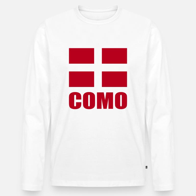 Como - Männer Premium Bio Langarmshirt - Weiß