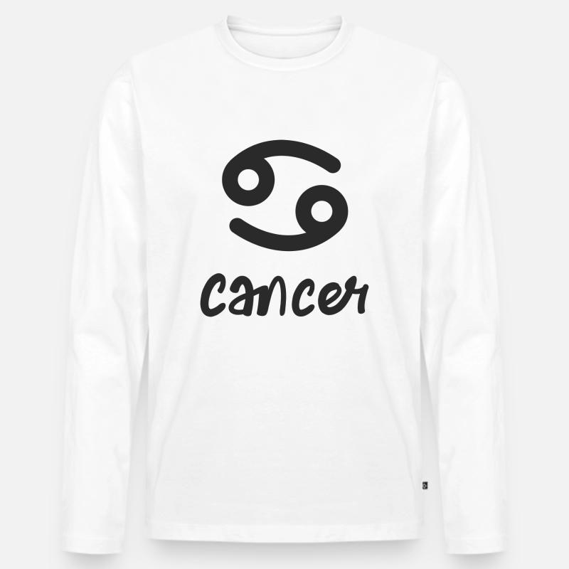 Sternzeichen Krebs - Männer Premium Bio Langarmshirt - Weiß