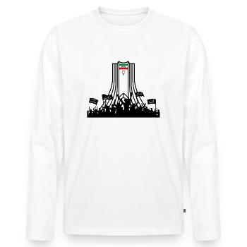 Zan Zendegi Azadi - IRAN زن زندگی آزادی - T-shirt manches longues Premium bio Homme - blanc - Devant - Nico (187cm)