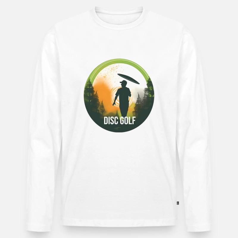 Disc Golf Design - Männer Premium Bio Langarmshirt - Weiß