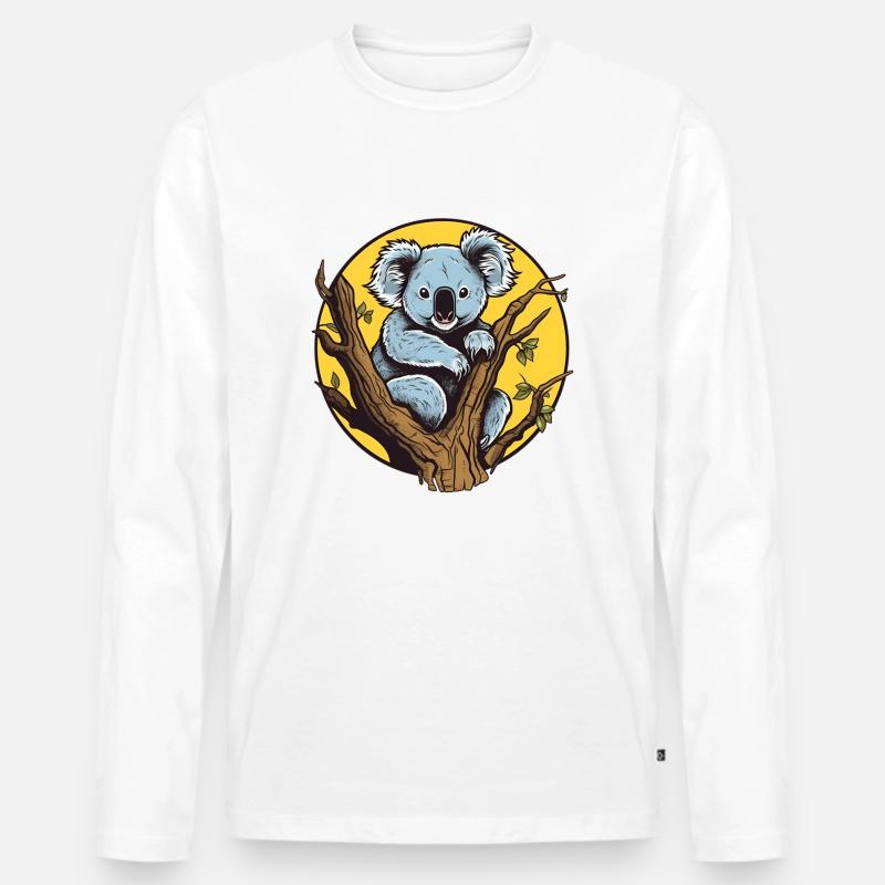 Süßer Koala - Männer Premium Bio Langarmshirt - Weiß