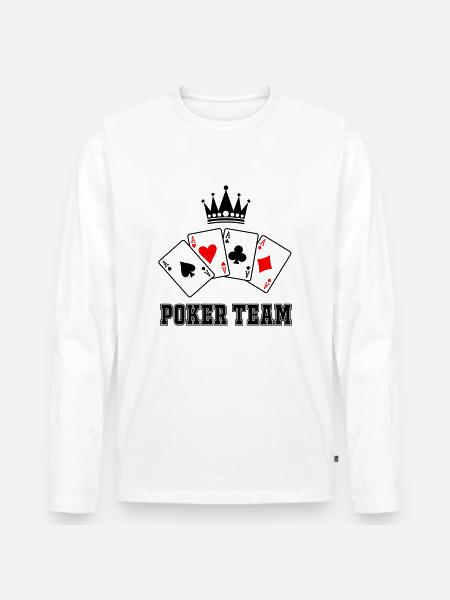 poker team - Männer Premium Bio Langarmshirt - Weiß