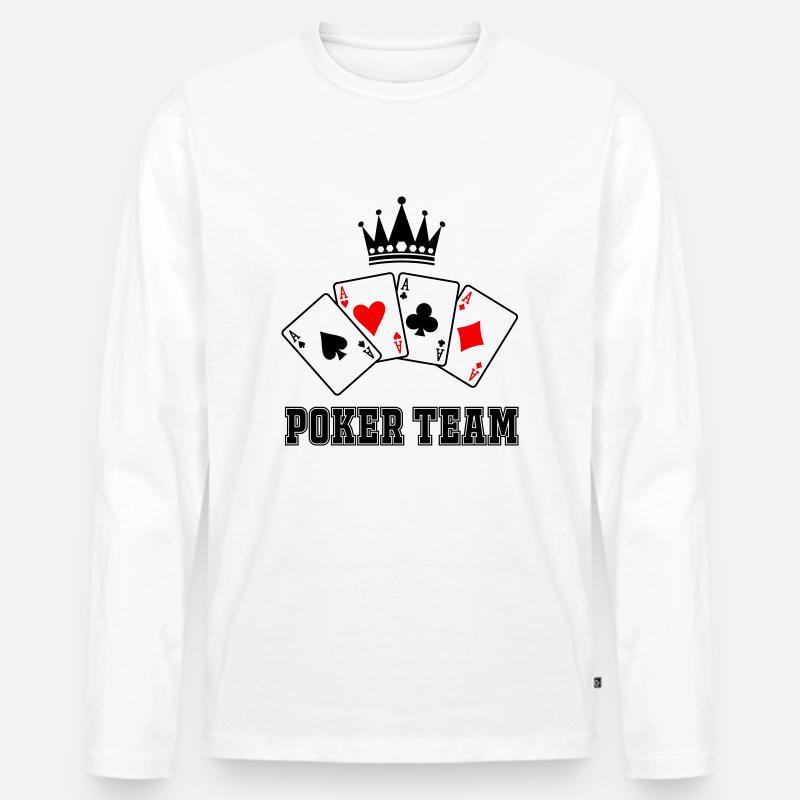 poker team - Männer Premium Bio Langarmshirt - Weiß