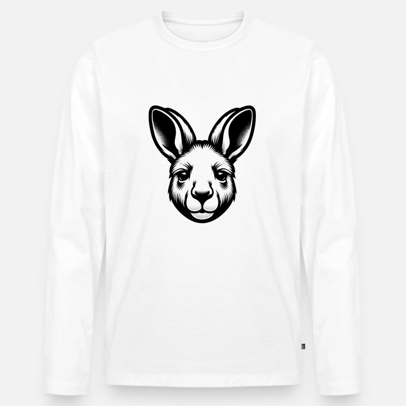 Canguro - Maglia a manica lunga ecologica premium da uomo - bianco