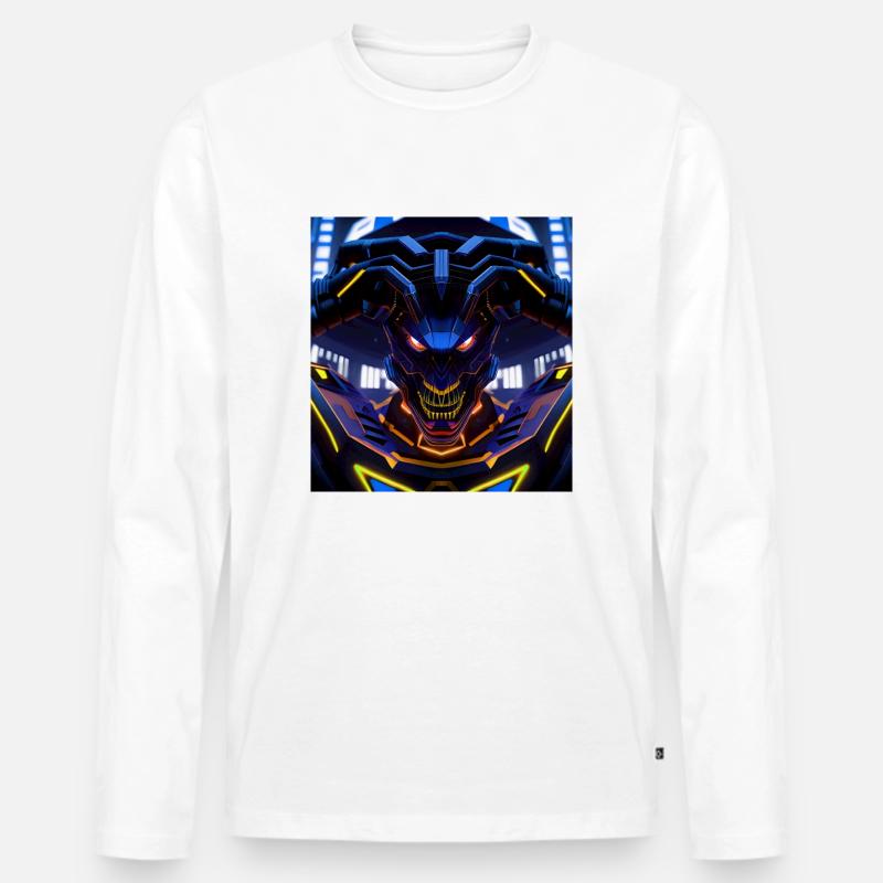Cyberpunk - Männer Premium Bio Langarmshirt - Weiß
