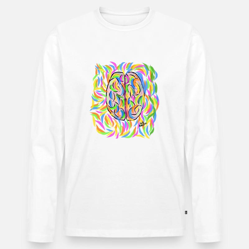 GEISTIGE GESUNDHEIT - Männer Premium Bio Langarmshirt - Weiß